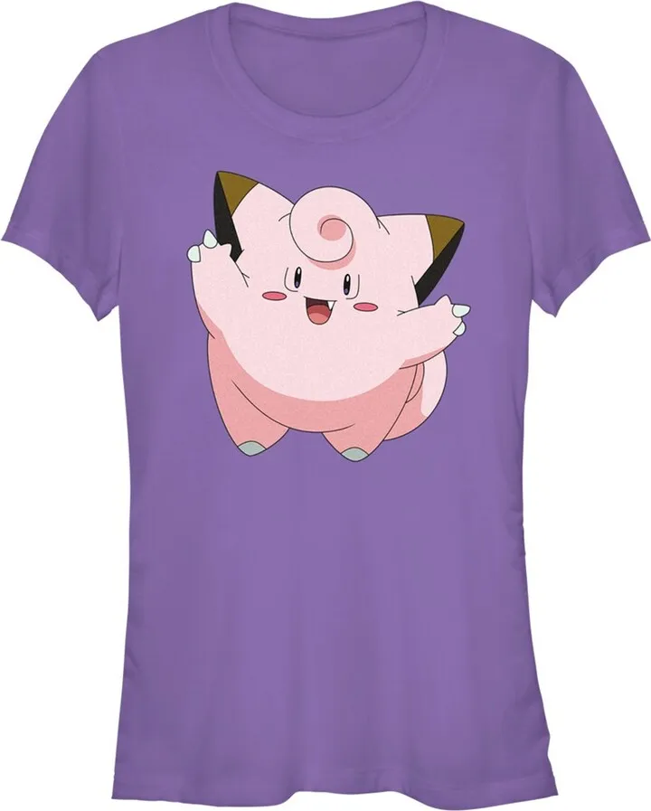 Junior's Pokemon Clefairy Large Portrait T-Shirt - Purple - 2X Large