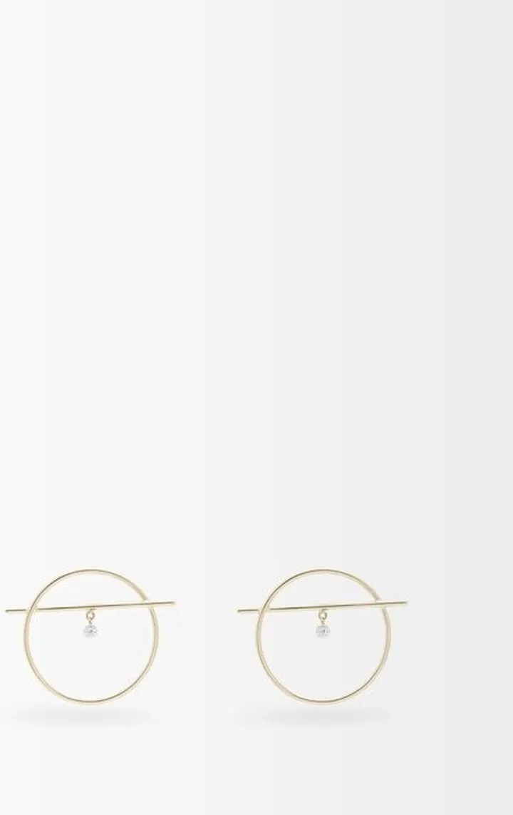 Fibule Xs Diamond & 18kt Gold Hoop Earrings