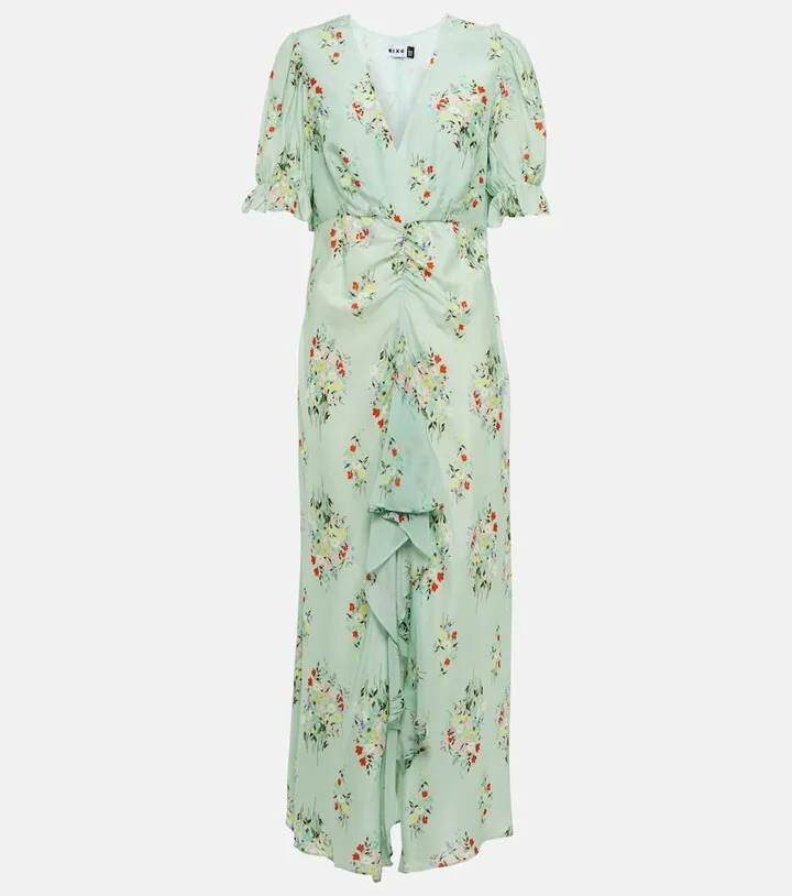 Ariel floral cotton and silk dress