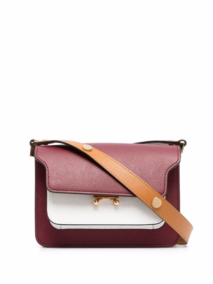 Trunk leather shoulder bag