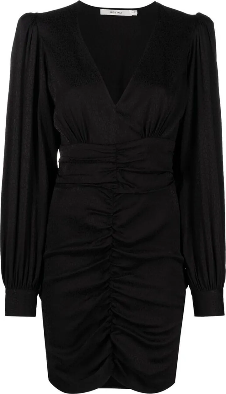 Ruched Long-Sleeved Dress