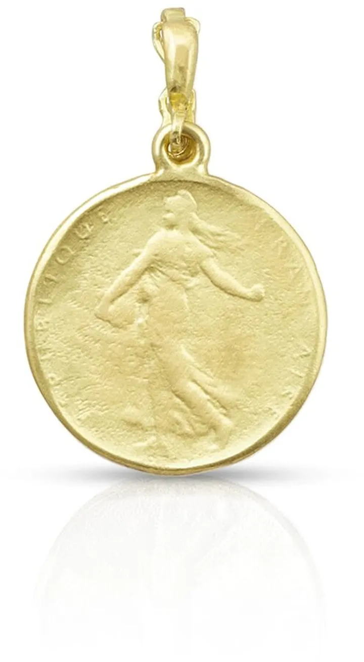 18k Yellow Gold Goddess Coin Classic Enhancer