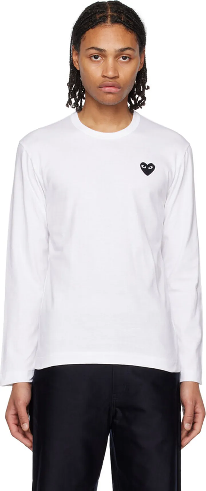 Comme des Garçons Play White Heart Long Sleeve T-Shirt