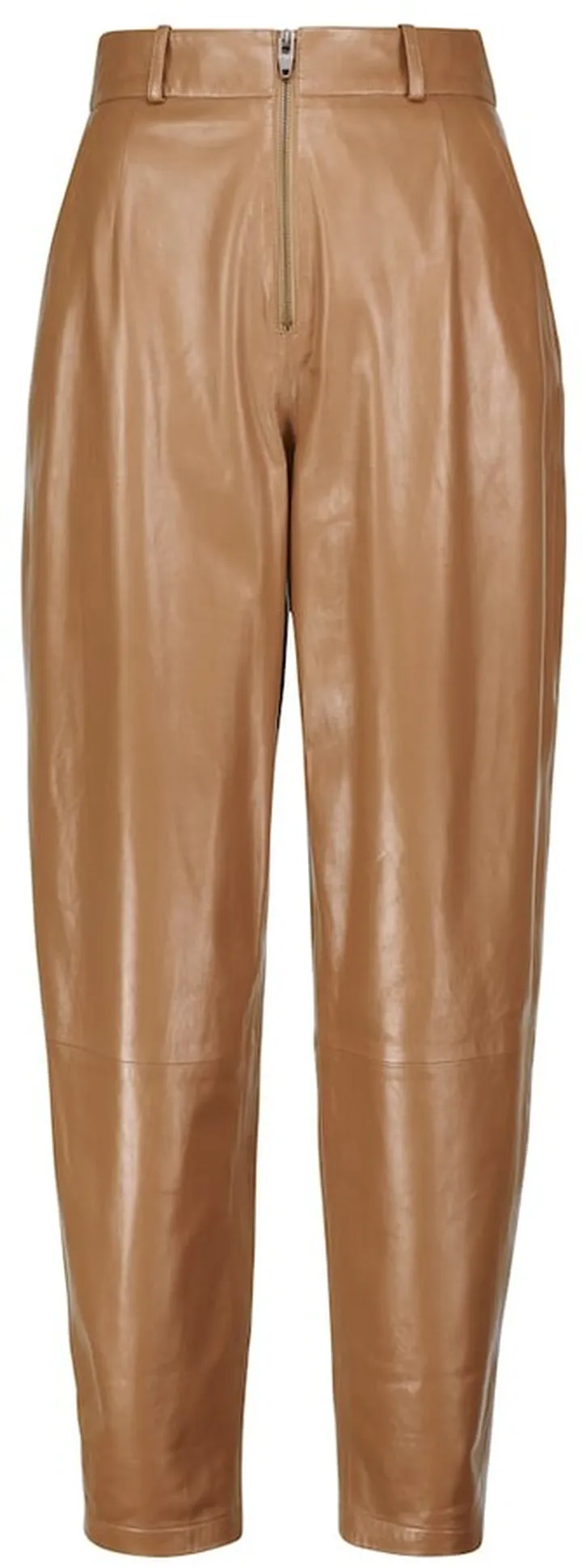Leather high-rise tapered pants