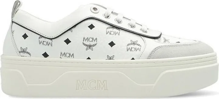 MCM Monogram Printed Platform Lace-Up Sneakers
