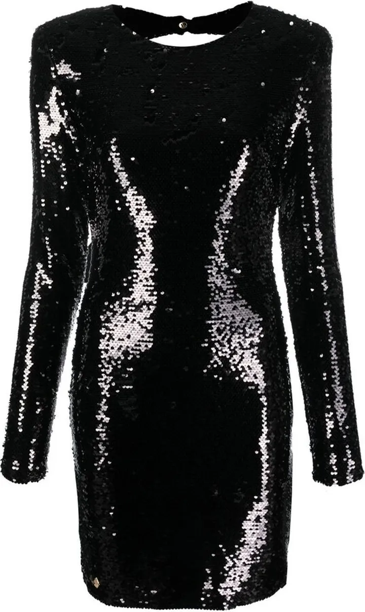 Long-Sleeved Sequin-Embellished Dress