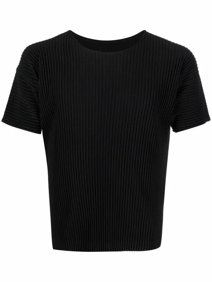 full-pleat crewneck T-shirt
