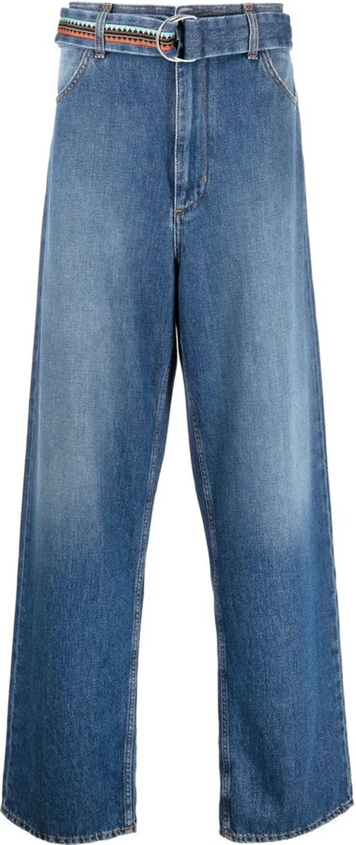 Belted Wide-Leg Jeans