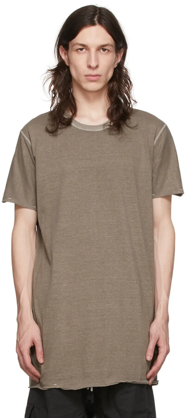 Boris Bidjan Saberi Grey Cotton T-Shirt