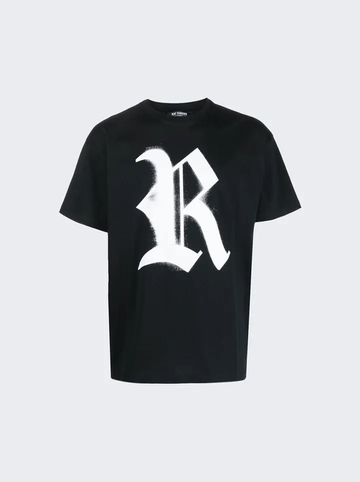 Big Fit T-Shirt with R Print Black
