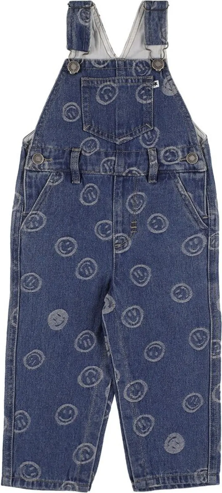 All over print cotton denim overall