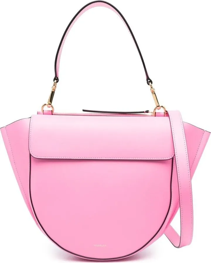 'hortensia' Pink Medium Crossbody Bag With Logo In Leather Woman Tory Burch