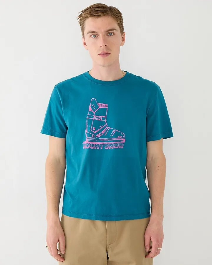 Mount Snow X J.Crew made-in-the-USA ski boot graphic T-shirt