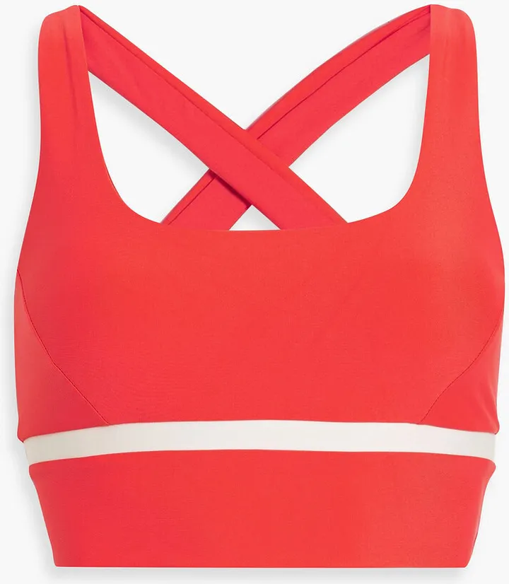 Mallorca Sandy striped stretch sports bra