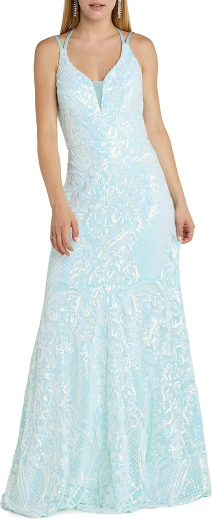 Sequin Flare Hem Gown