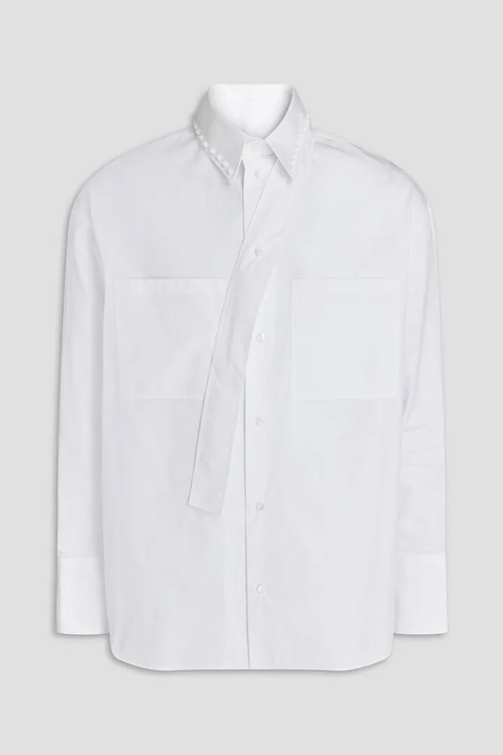 Studded cotton-poplin shirt