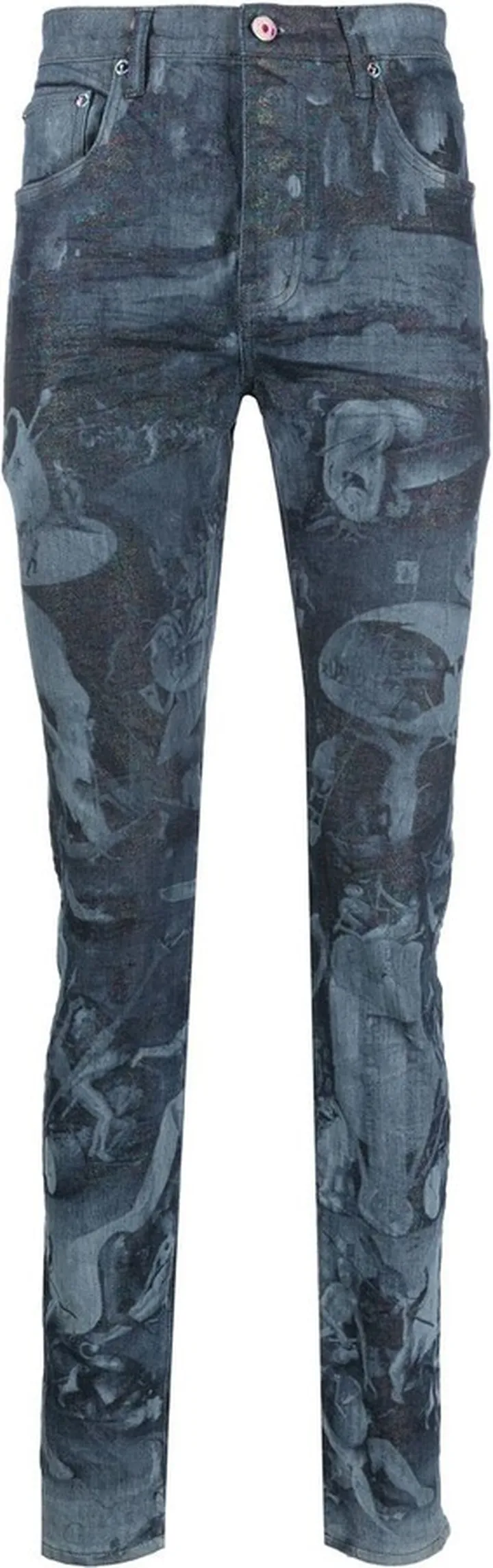 Laser-Print Skinny Jeans