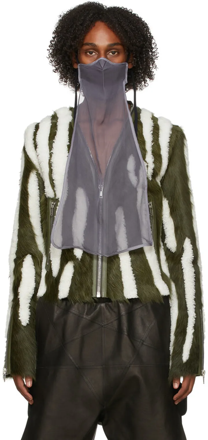 Rick Owens Purple Silk Long Mask