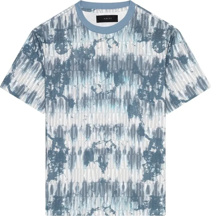 Amiri Allover Logo Tie-Dyed Crewneck T-Shirt