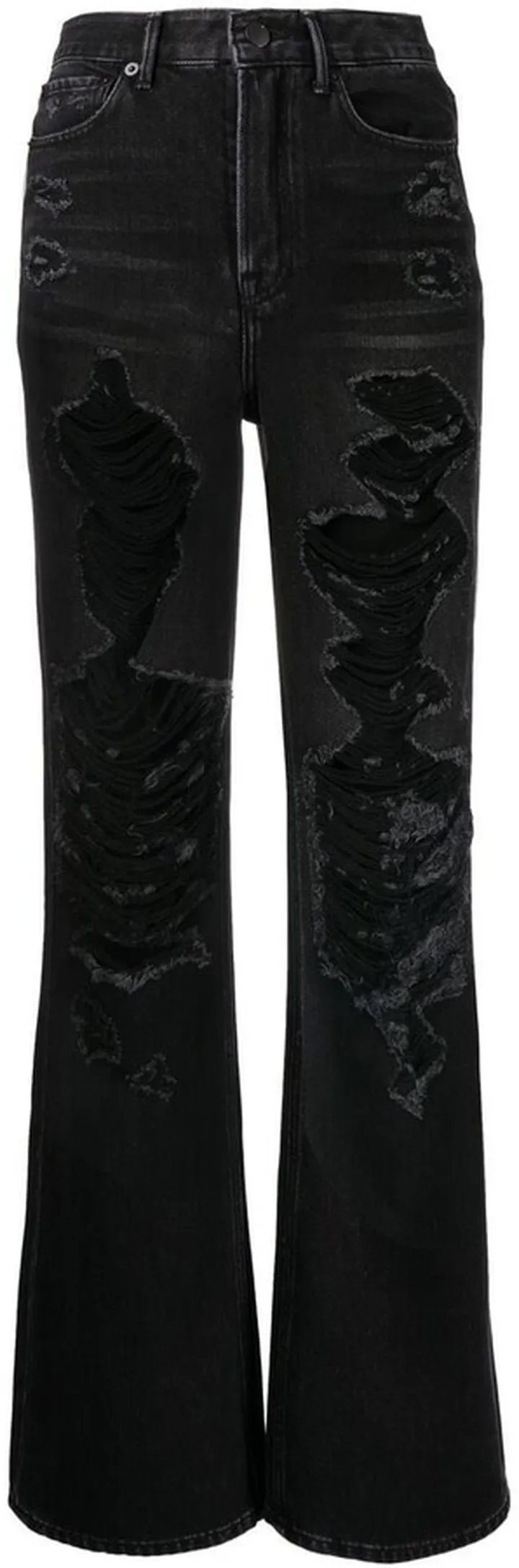 Distressed Straight-Leg Jeans
