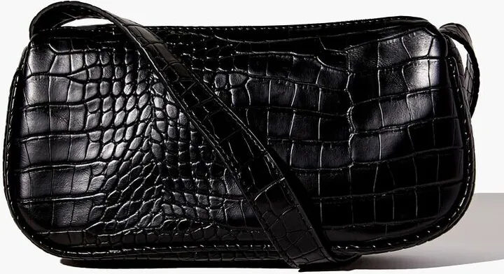 Faux Croc Baguette Bag