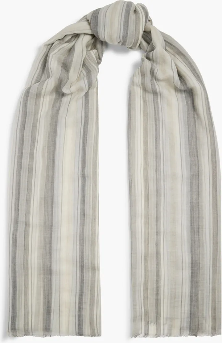 Striped cashmere-gauze scarf