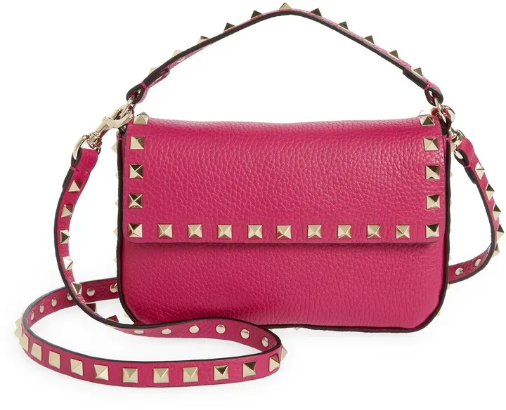 Rockstud Leather Crossbody Pouch