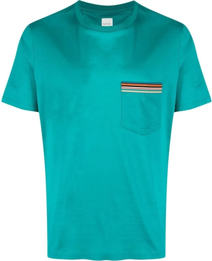 stripe-trim short-sleeve T-shirt