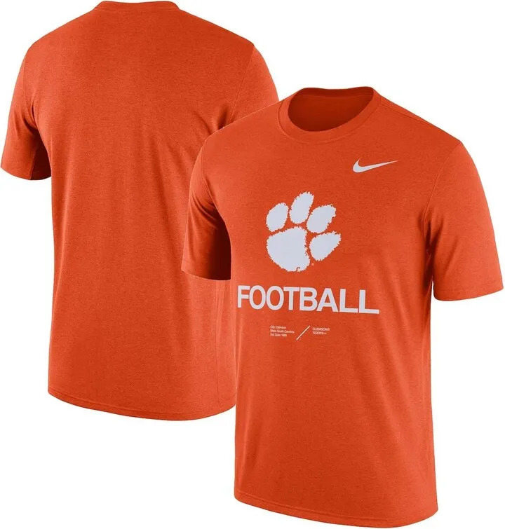 Men's Nike Heathered Orange Clemson Tigers Team Football Legend Performance T-shirt