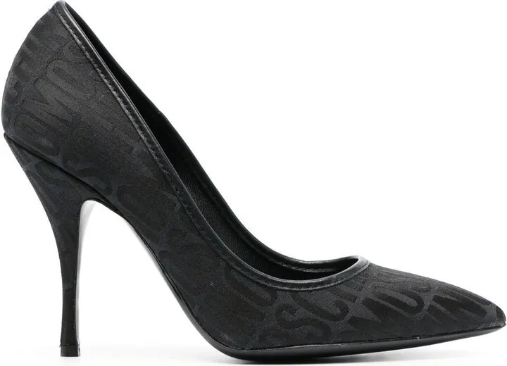 Logo-Pattern Stiletto Pumps