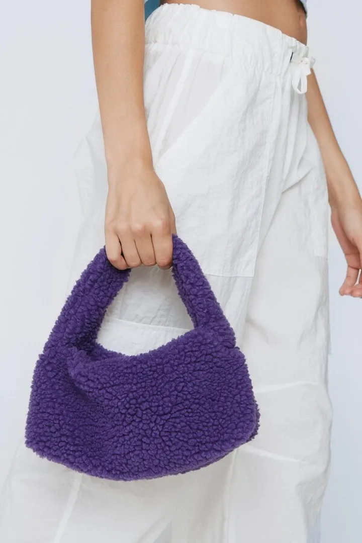 Nasty Gal Womens Faux Teddy Slouchy Grab Bag