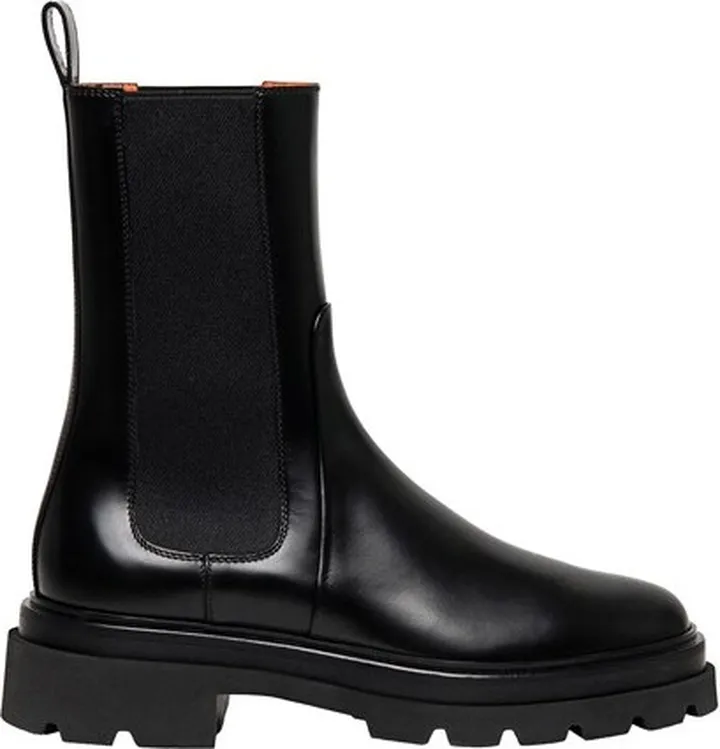 Leather combat boot