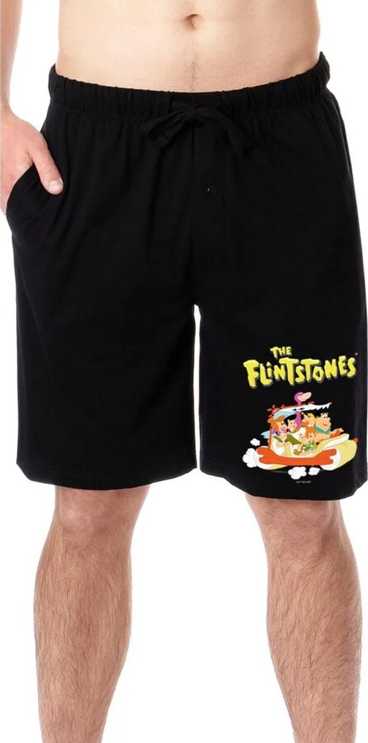 The Flintstones 1985 Mens' Cartoon TV Show Characters Sleep Pajama Shorts (M) Black