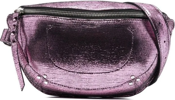 Lino lamé metallic belt bag