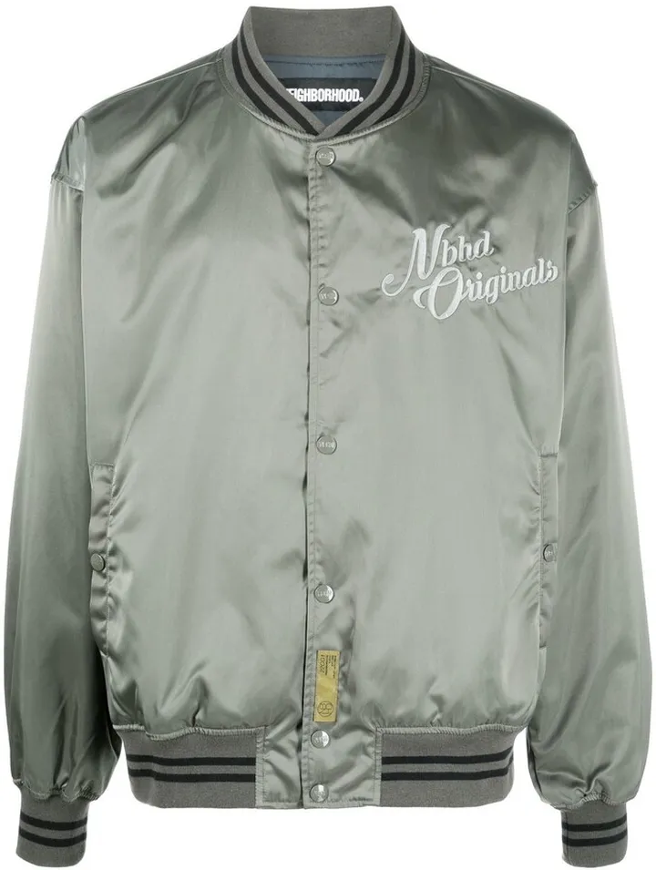 Logo Embroidered Bomber Jacket