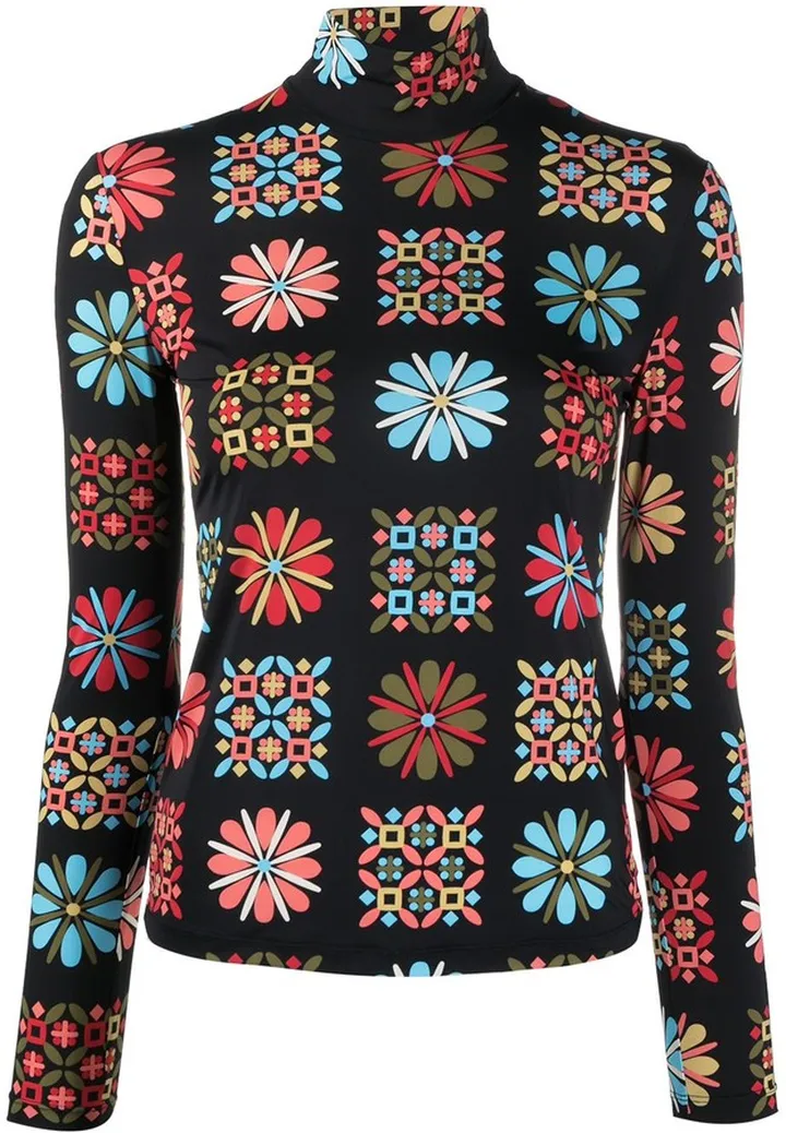 Floral Turtleneck Top