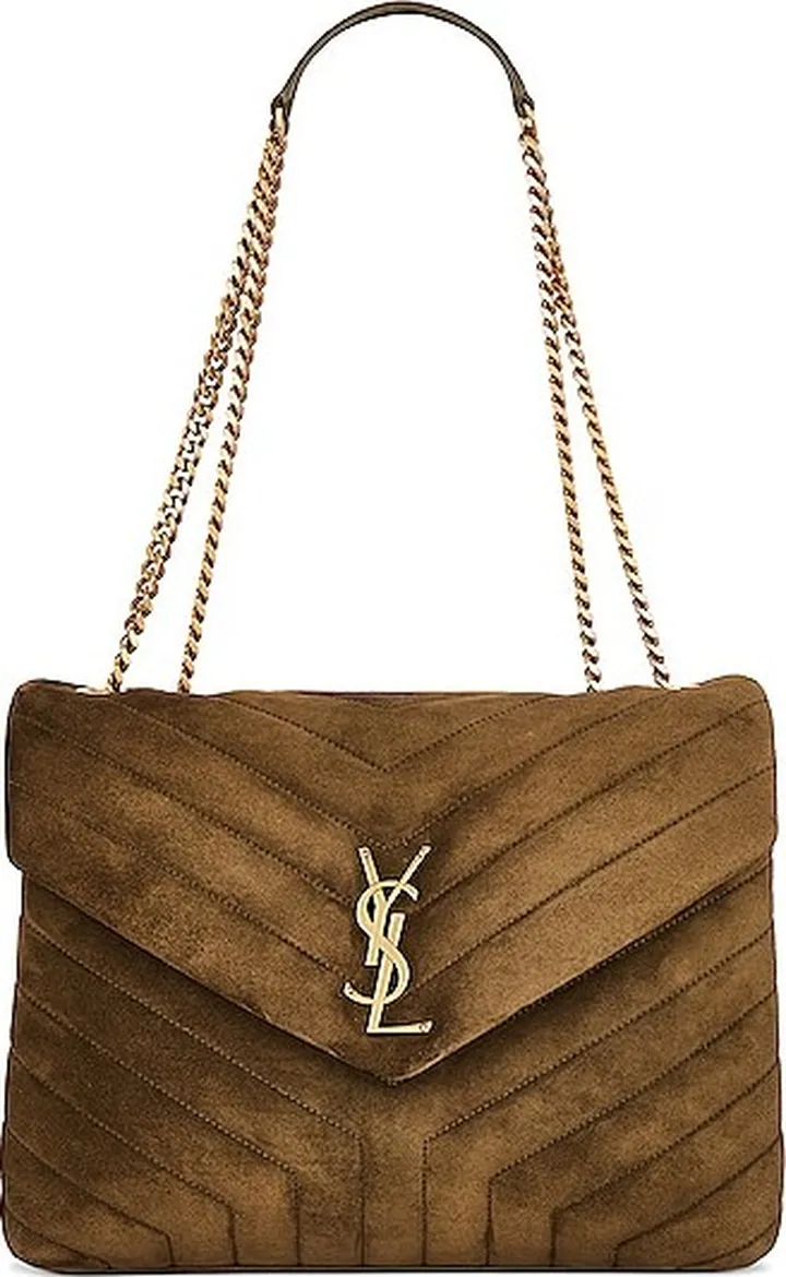 Saint Laurent Medium Loulou Chain Bag in Olive