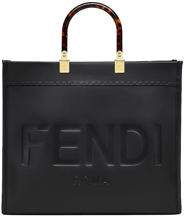 Medium Sunshine Logo Leather Shopper