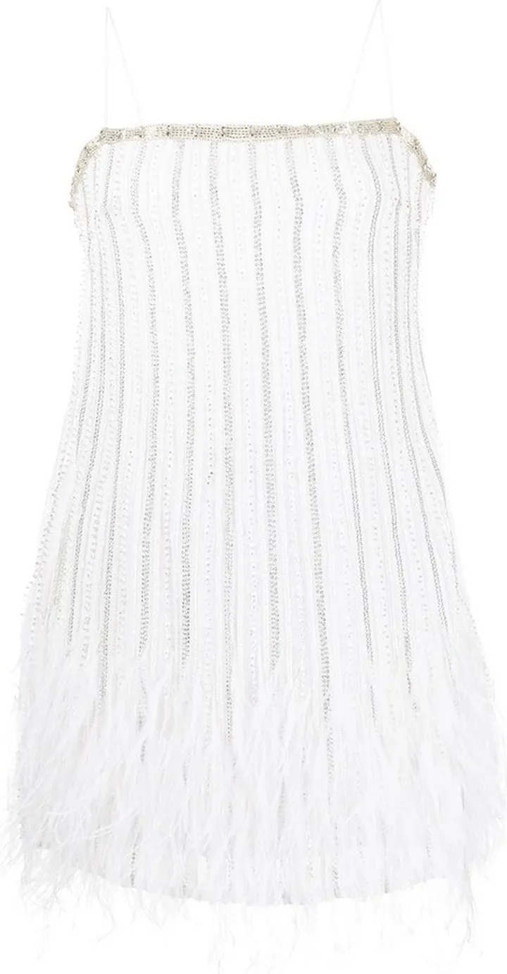 Rubina sequin feather embellished dress
