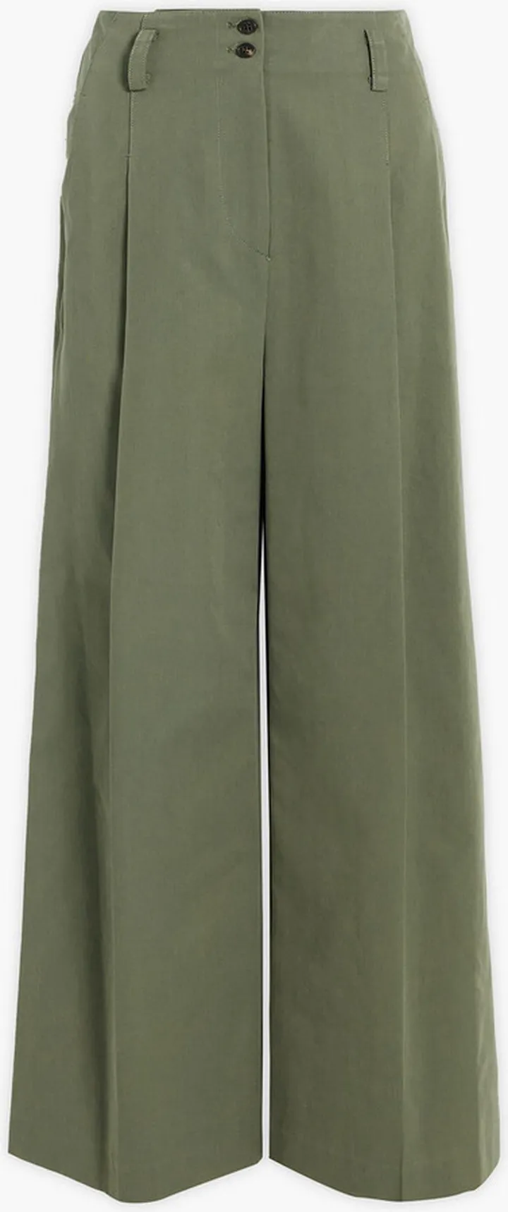 One Tuck pleated cotton-blend twill wide-leg pants