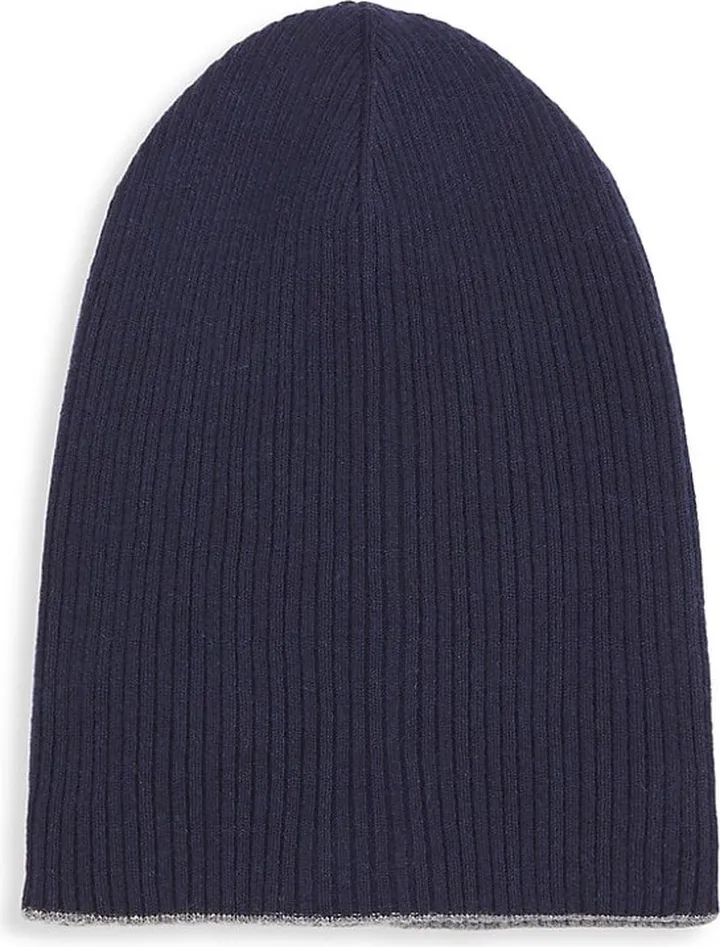 Cashmere Rib-Knit Beanie