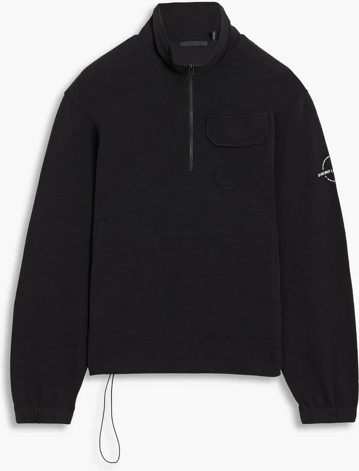 Waffle-knit cotton-blend half-zip sweatshirt