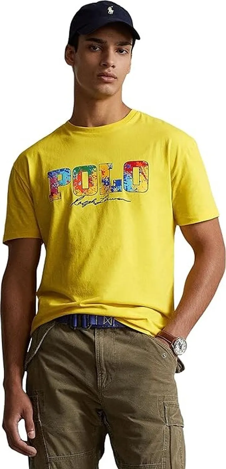 Polo Ralph Lauren Classic Fit Logo Jersey T-Shirt (Lemon Crush) Men's Clothing