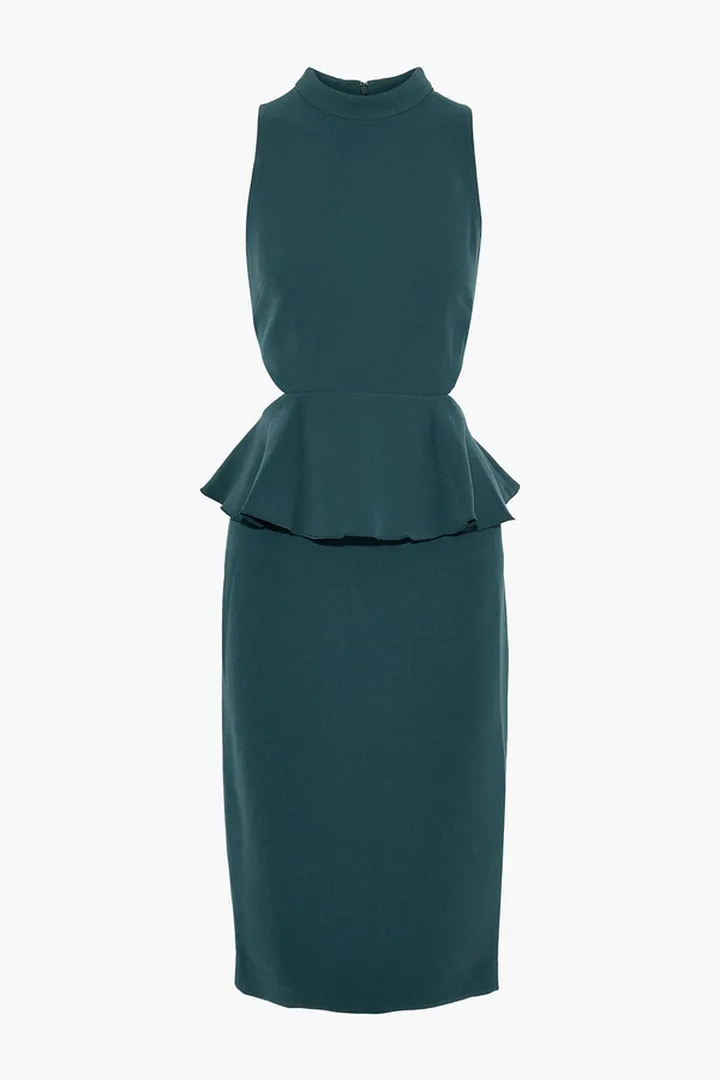 Karyn cutout crepe peplum dress