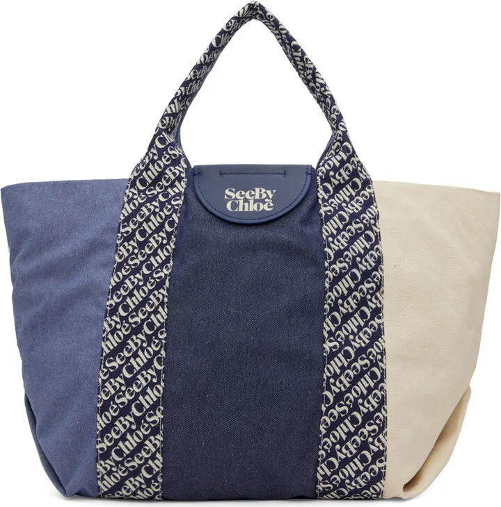See by Chloé Indigo & Off-White Laetizia Tote