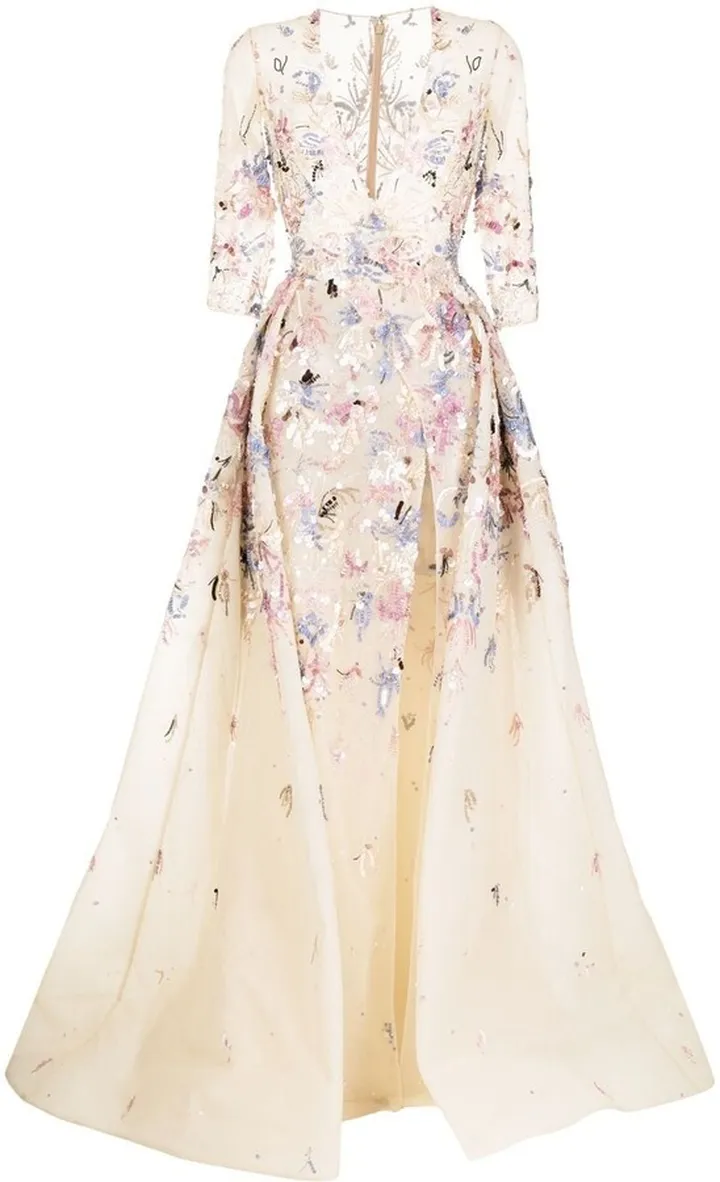 Tulle Beaded Gown