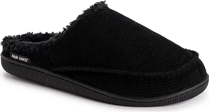 MUK LUKS MUK LUKS Men's Corduroy Clogs Slipper (Black) Men's Slippers