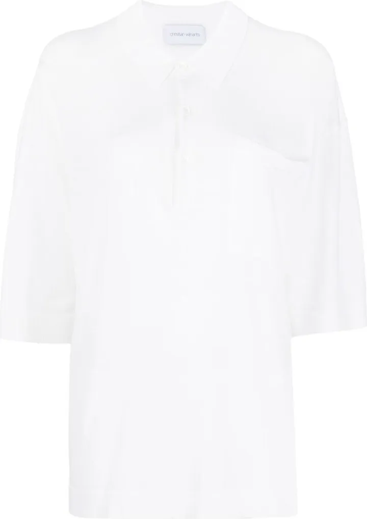 Koll fine-knit half-sleeve polo shirt