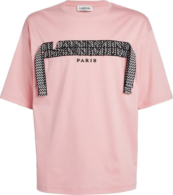 Lanvin Embroidered Curb Logo T-Shirt