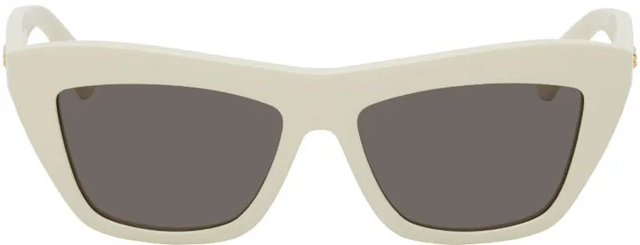 Bottega Veneta Off-White Cat-Eye Sunglasses